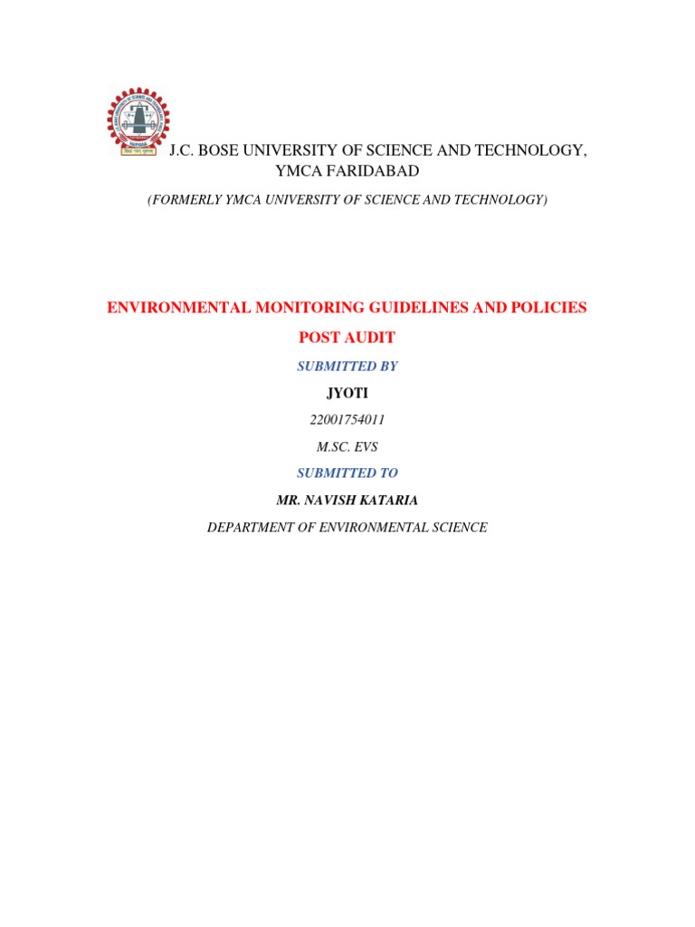 Environmental Monitoring Guidelines and Policies | PDF | Environmental ...