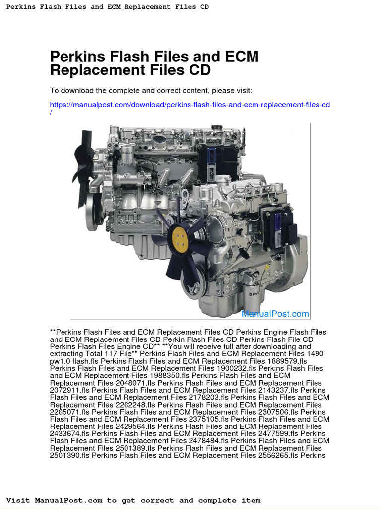 Perkins Flash Files and Ecm Replacement Files CD PDF
