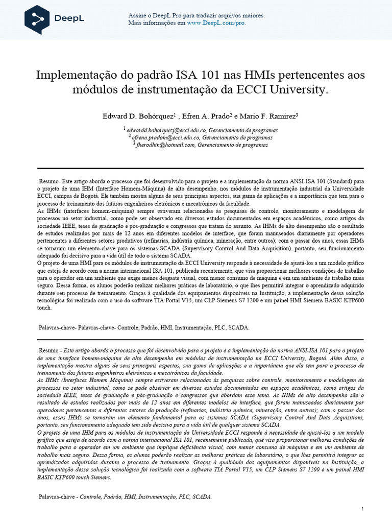 Implementação da Norma ISA 101 em IHMs | PDF | Scada | Interface de usuário