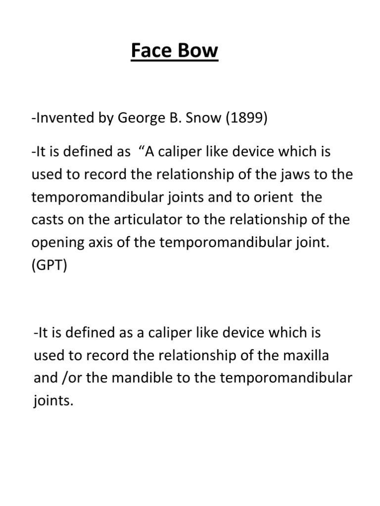 Face Bow PDF Mouth Dentistry Branches