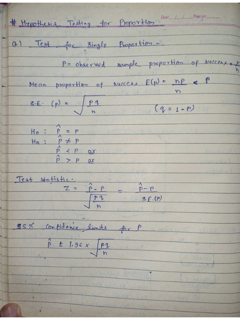 Hypothesis Testing maths PDF