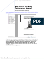 Raymond Oder Picker 261 Part Catalog Maintenance Manual