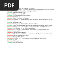 A Dialogue About Buy A Pair of Shoes