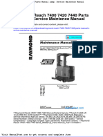Raymond Reach 7400 7420 7440 Parts Manual Service Maintence Manual