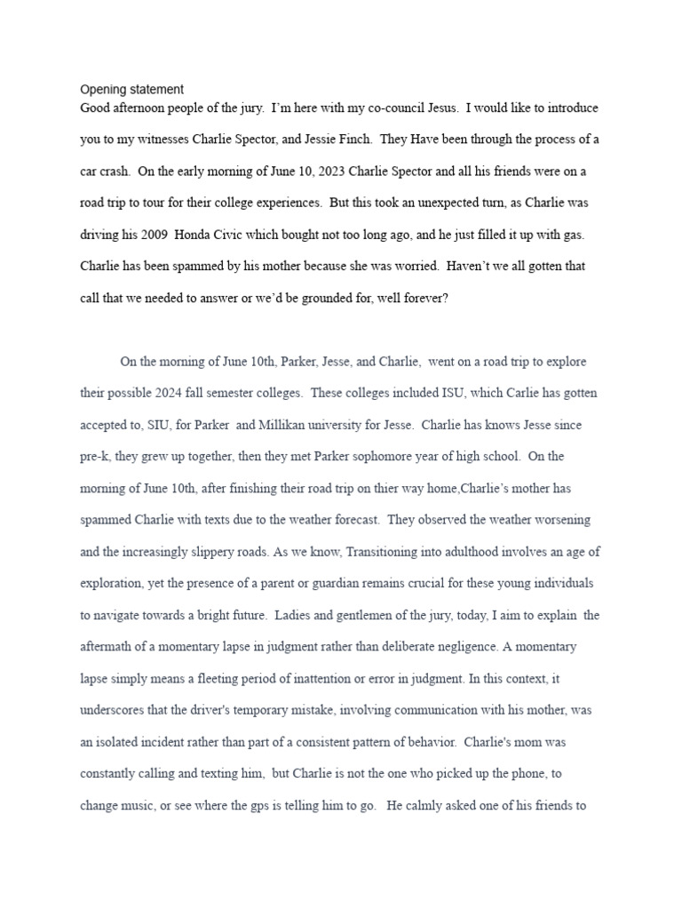 Mock Trial Pdf Psychology