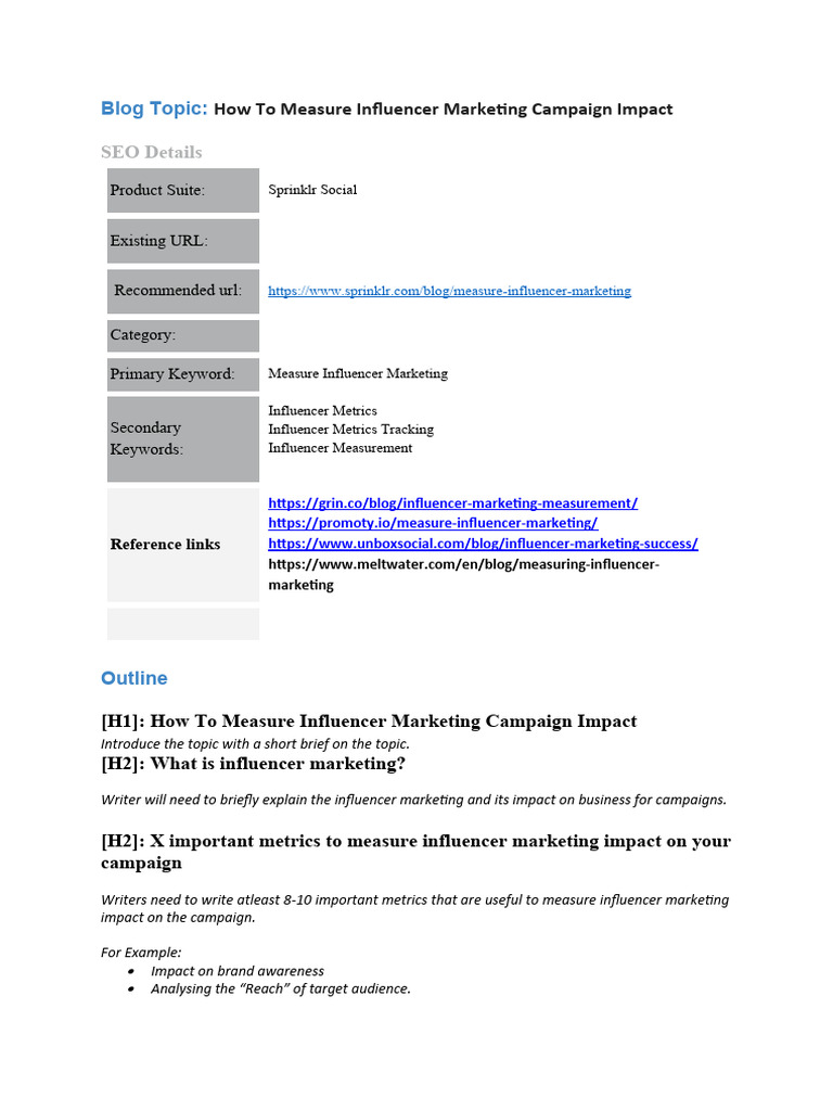 How To Measure Influencer Marketing Campaign Impact | PDF
