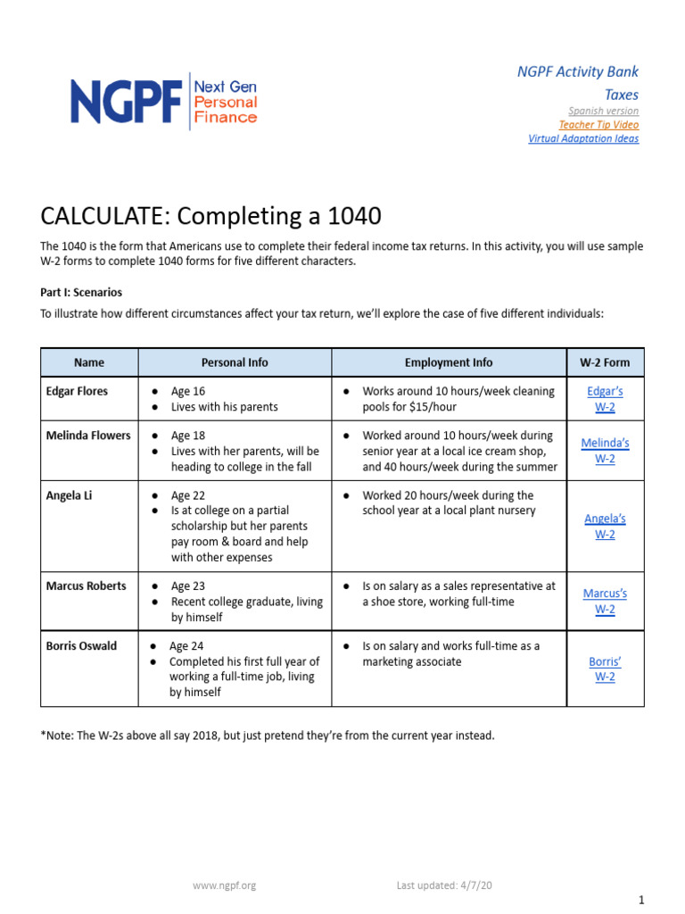 Batul almasri calculate completing a 1040 pdf irs tax forms