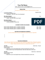 CV Template For