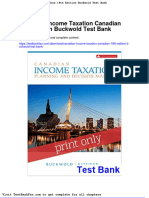 Canadian Income Taxation Canadian 19th Edition Buckwold Test Bank