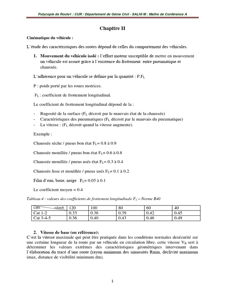 Cinématique des Véhicules et Routes | PDF | Pneumatique (véhicule ...