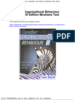 Canadian Organizational Behaviour Canadian 9th Edition Mcshane Test Bank