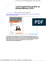 Still Diesel LPG Forklift r70 16 r70 18 r70 20 Workshop Manual r70 7094 7099