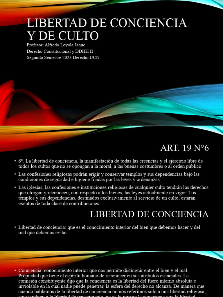 Derecho a la Libertad de Conciencia | PDF | Moralidad | Liturgia