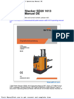 Still Pallet Stacker Sd20 1613 Operating Manual de