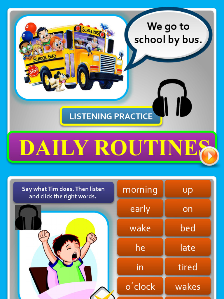 Daily Routines Listening Practice | PDF