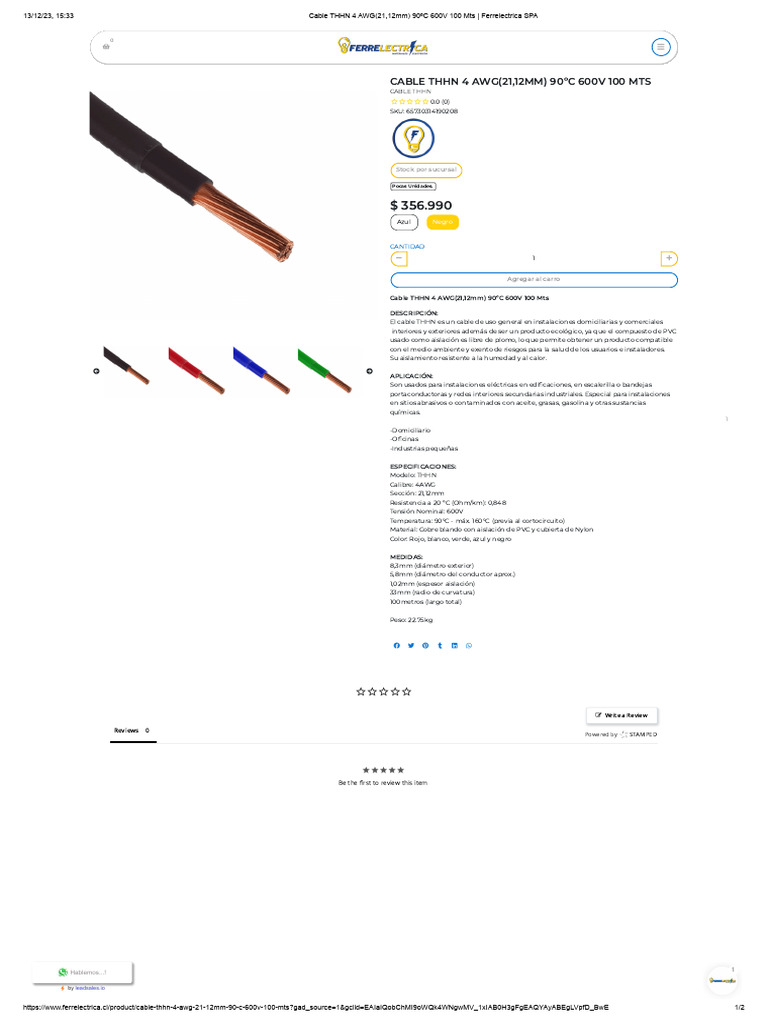 Alambres Y Cables De Cobre THHN/THWN-2 (600V - 90°C) - Robalino Rosero