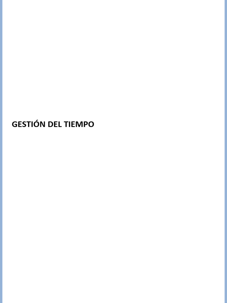 Estrategias para una Gestión Efectiva del Tiempo | PDF | Gestión del ...