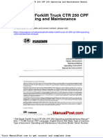 Still Steds Forklift Truck CTR 250 CPF 200 Operating and Maintenance Manual