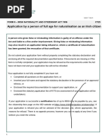 Irish Citizenship Declaration Form | PDF | Law