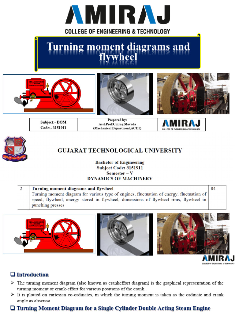 Chapter 2 Turning Moment Diagram and Flywheel | PDF | Torque | Engines