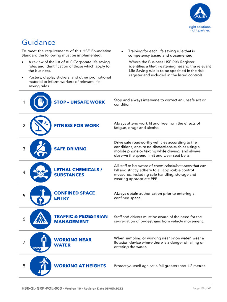 Life Saving Rule Als Pdf
