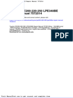 Toyota Lpe200 220 250 Lpe340be Repair Manual 7572514