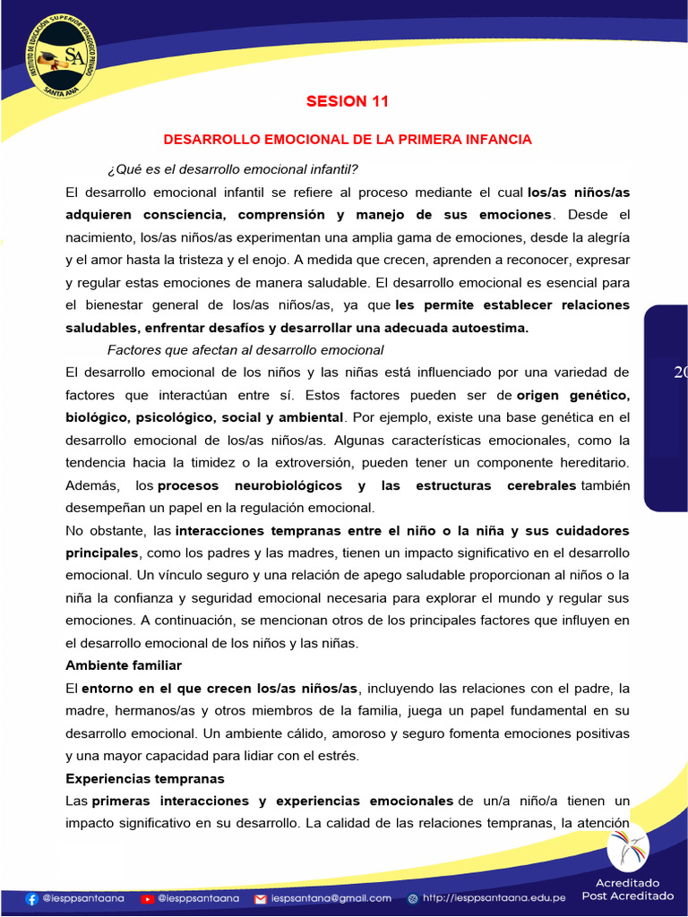 Desarrollo Emocional Infantil: Claves y Etapas | PDF | Las emociones ...