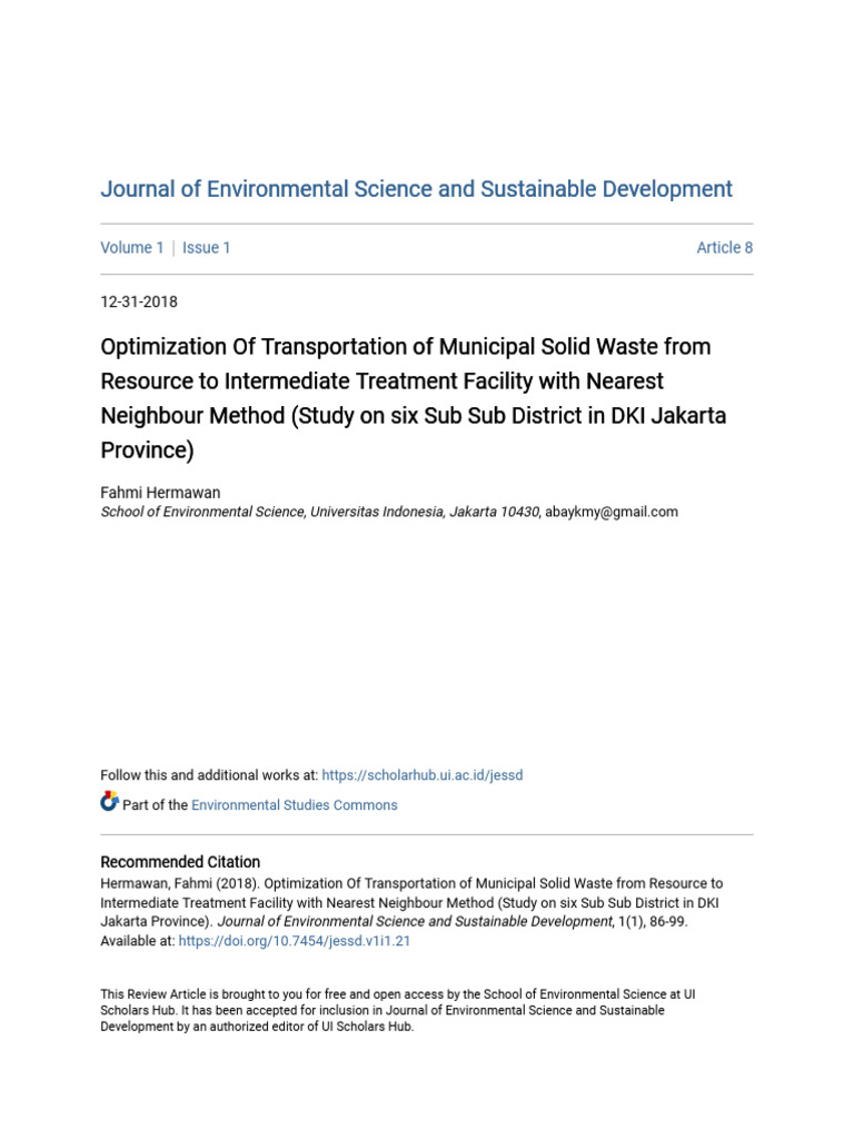 Optimizing Waste Transport in Jakarta | PDF | Waste | Municipal Solid Waste