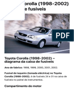 Toyota Corolla (1998-2002) - Caixa de Fusíveis - Esquema de Fusíveis