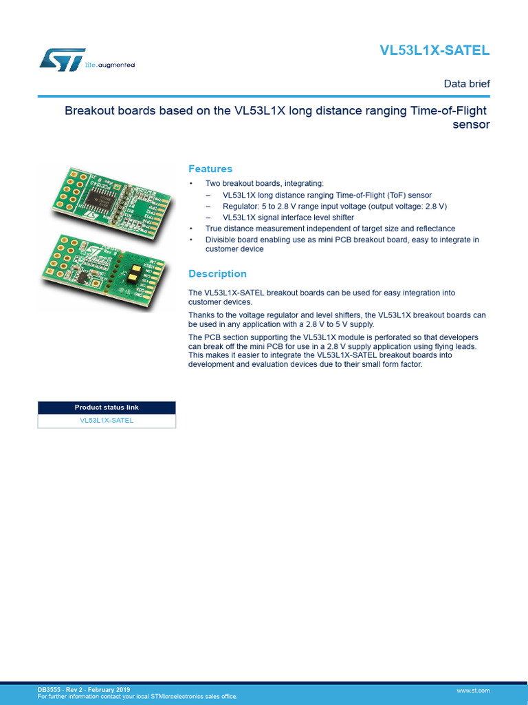 vl53l1x Satel | PDF | Electrical Engineering | Computer Engineering