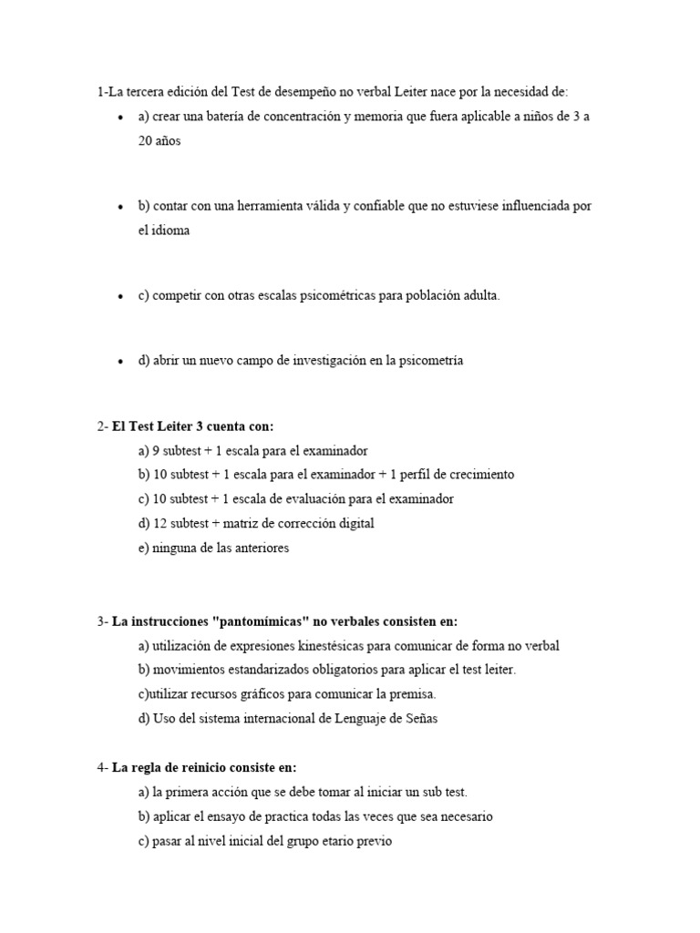 Test Leiter-3: Evaluación No Verbal | PDF | Cognición | Ciencia cognitiva
