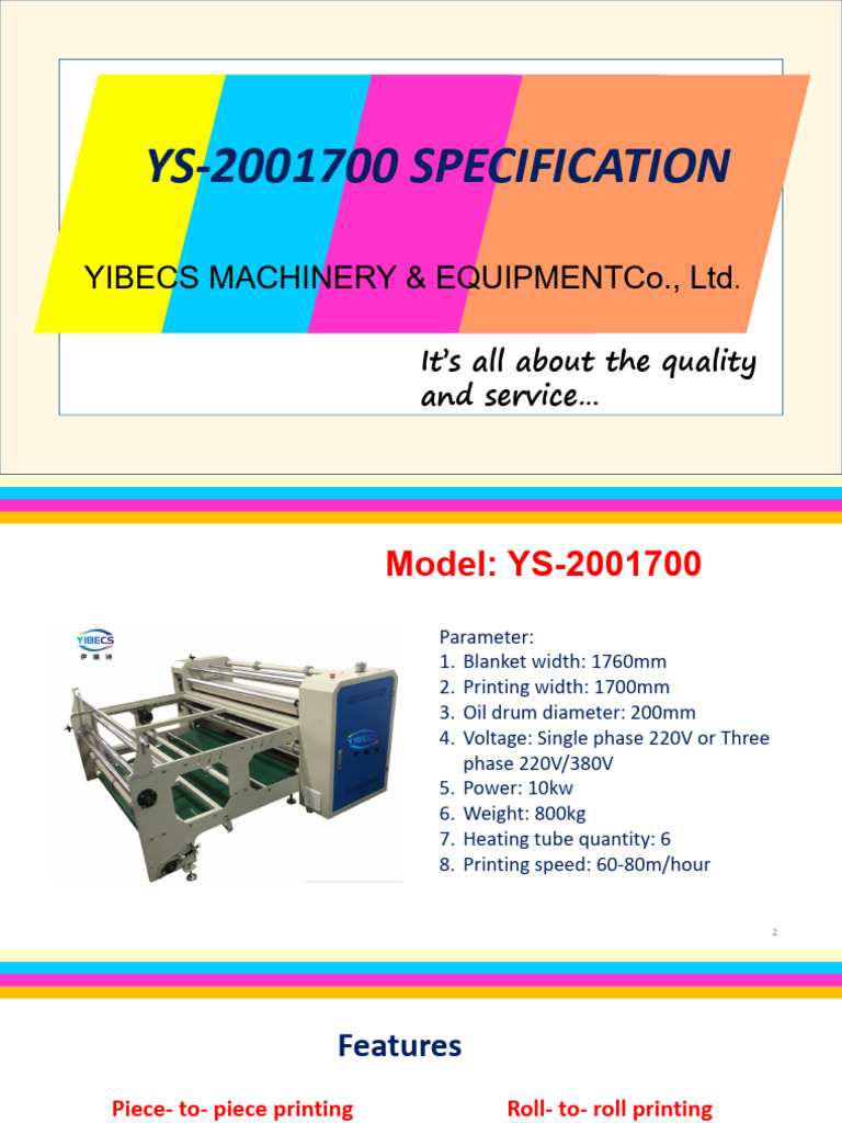 YS-2001700 Printing Machine Specs | PDF | Secondary Sector Of The ...