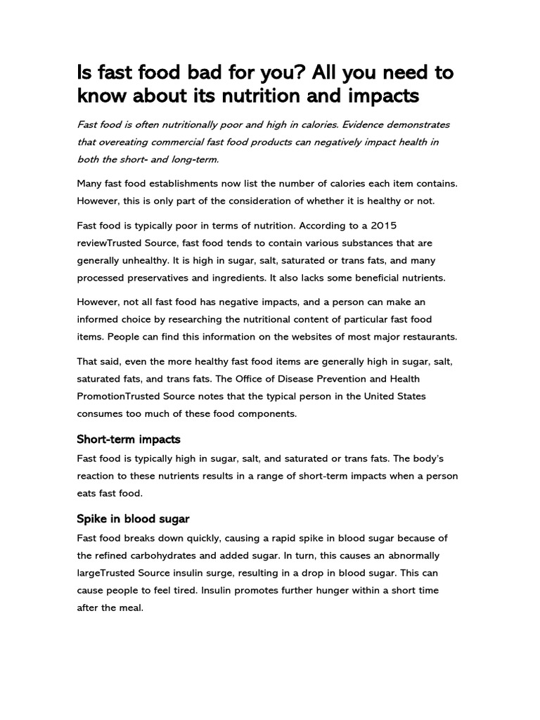 Fast food article interactive pdf fat foods