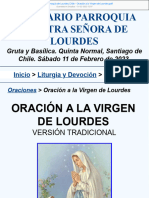 Santuario Parroquia de Lourdes Chile - Oración A La Virgen de Lourdes