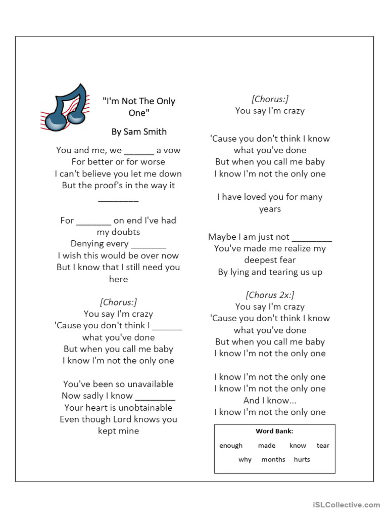 I M Not The Only One | PDF