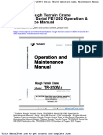 Tadano Rough Terrain Crane TR 250m 6 Serial Fb1292 Operation Maintenance Manual