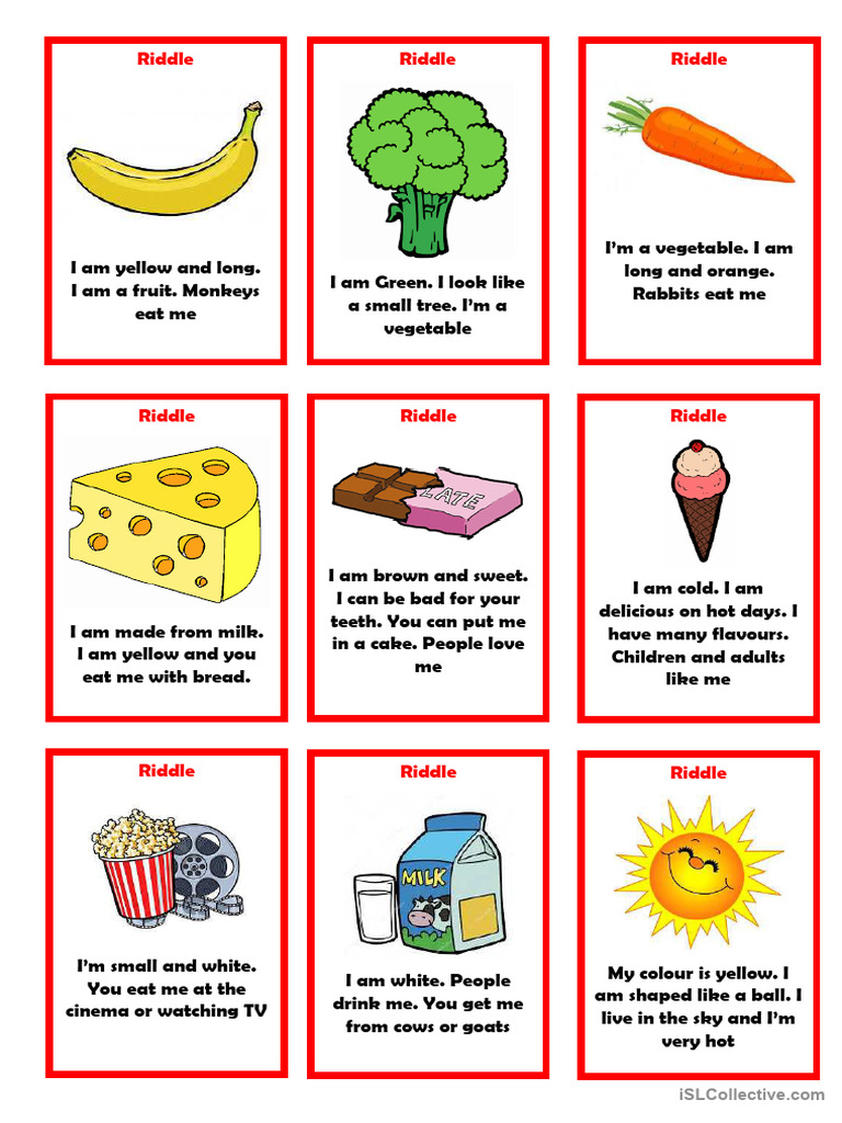 Riddles Pdf Food And Drink Foods