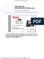 Tailift Series FD FG 18 z20 z25 z30 z35 Z Parts List