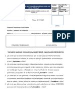 EVALUACIÓN Condiciones Basicas de Trabajo RESPUESTAS