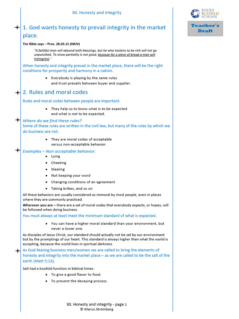 Christian Business Integrity Guide | PDF | Integrity | Credibility