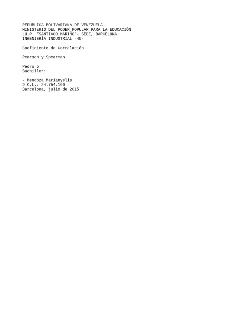 Correlacion de Pearson y Spearman 50275209 | PDF | Coeficiente de ...