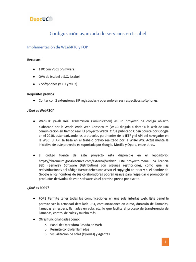 Implementacion de WEebRTC y FOP | PDF | Ingeniería Informática | Software