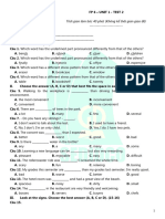 Ôn tập giữa học kì I - Unit 1 - Test 2