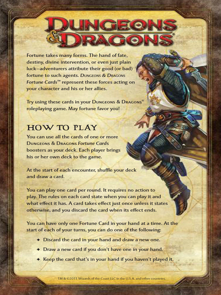 Fortune Cards Rules Pdf