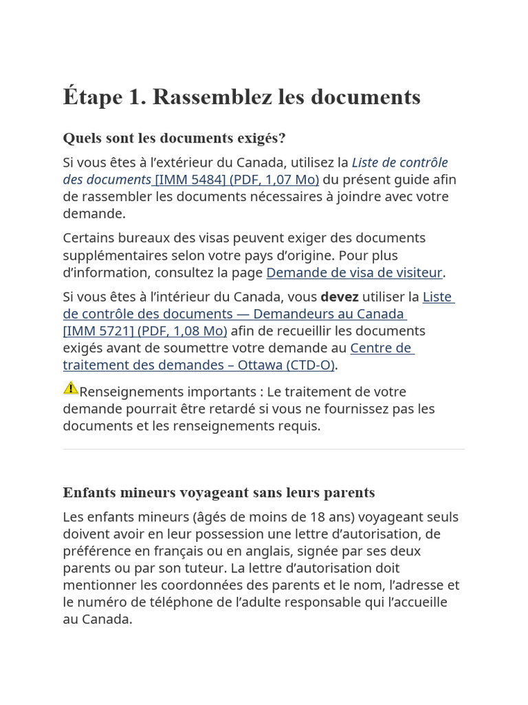 Guide de demande de visa Canada | PDF | Visa (Document) | Mariage