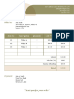 Aesthetic Order Form Template