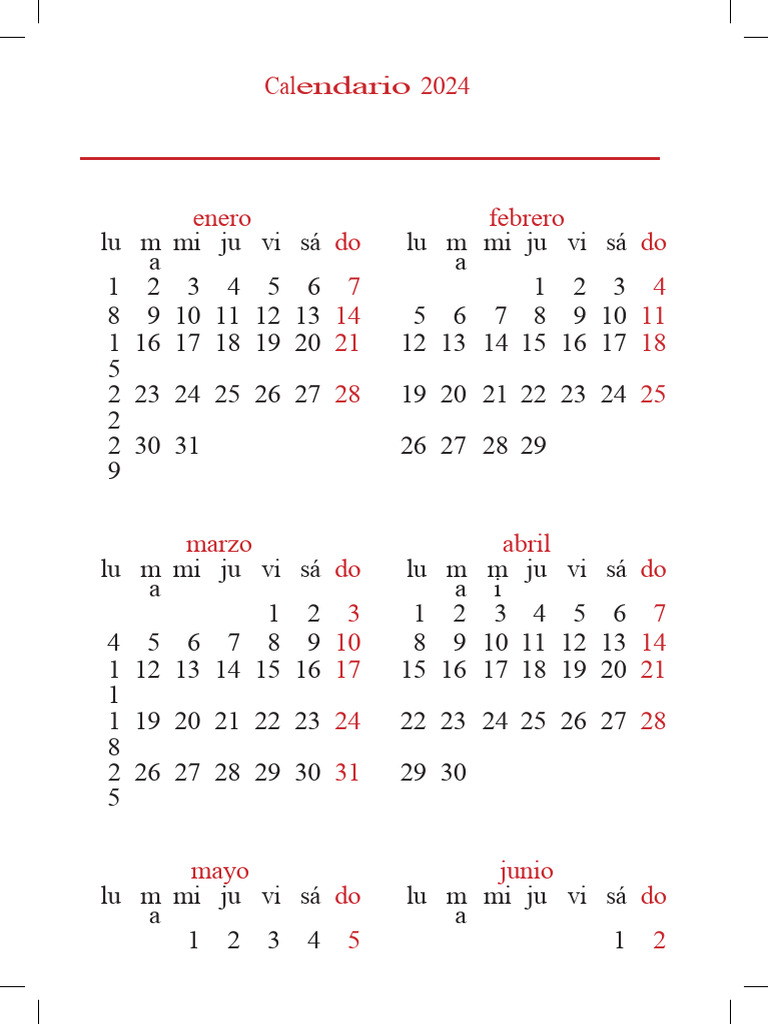 Calendario Semestral | PDF