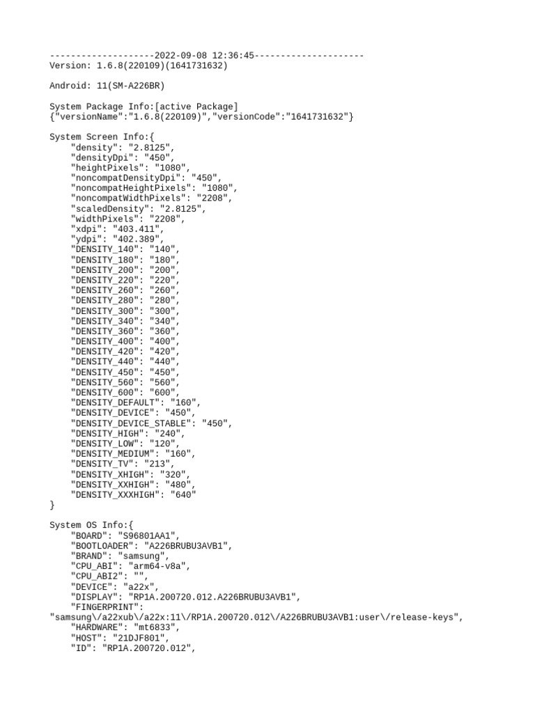 Errorlogpg | PDF | Java (Programming Language) | Smartphone