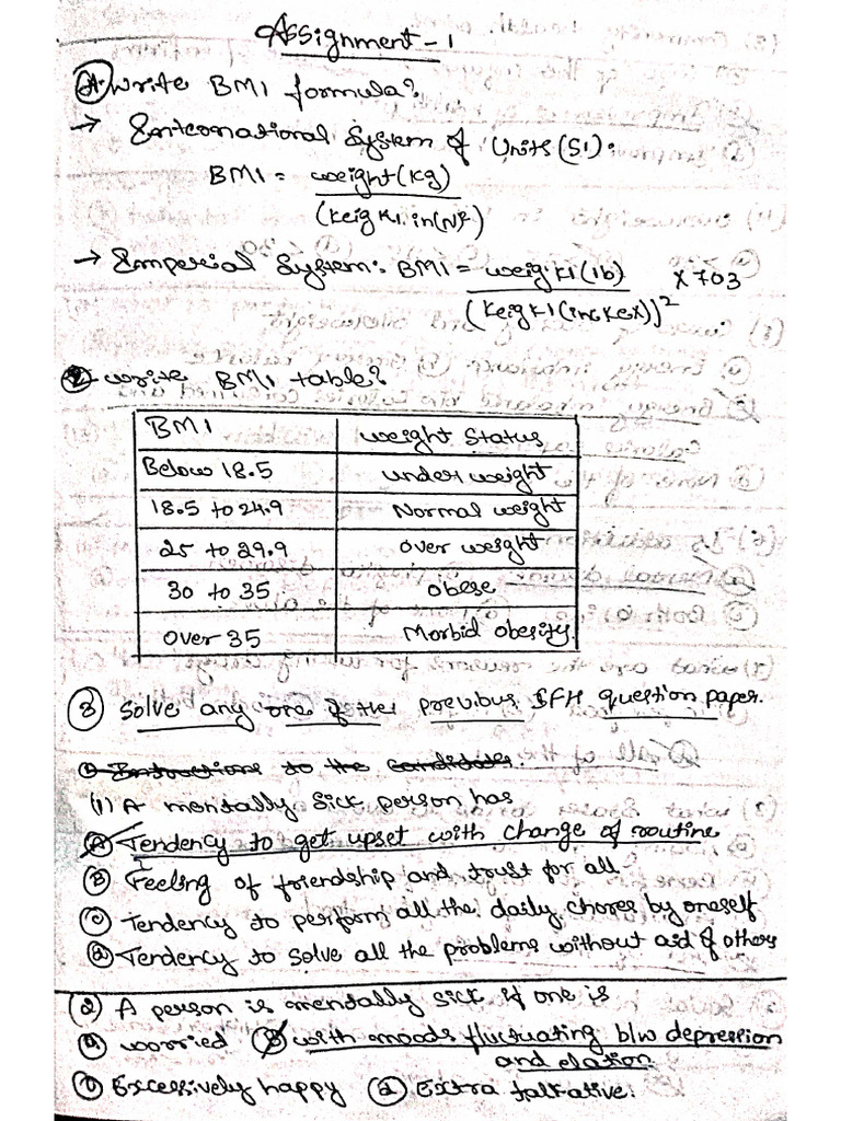 SFH Assignment - 1 | PDF