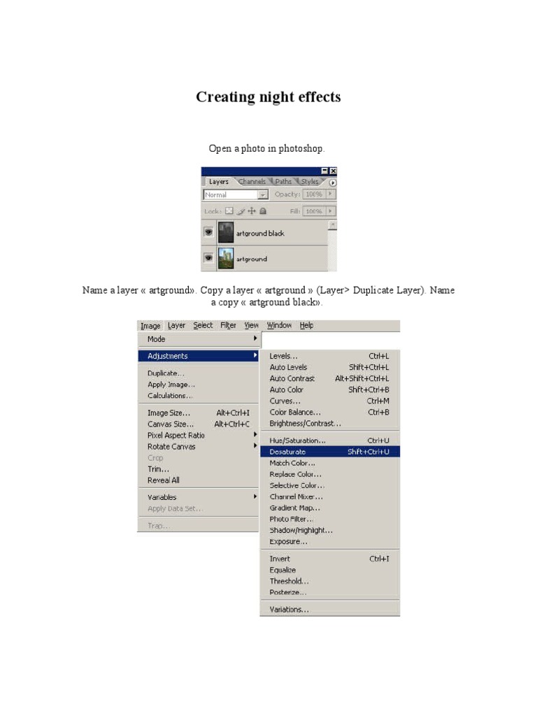 Creating Night Effects | PDF